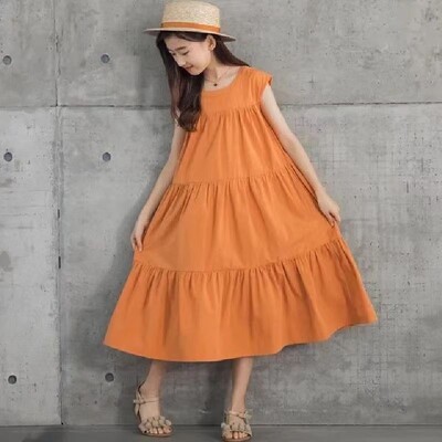 Μόδα Καλοκαιρινό Παιδικό Φόρεμα 2024 Παιδικό Φαρδύ Φόρεμα Περιστασιακά Φορέματα παραλίας για κορίτσι Έφηβος Πριγκίπισσα Vestido 8 10 12 14 ετών