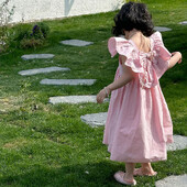 2024 Παιδικά ρούχα για κορίτσια Βαμβακερή φούστα για κορίτσια Baby New Korean Edition Princess Dress Bow Παιδικά ρούχα