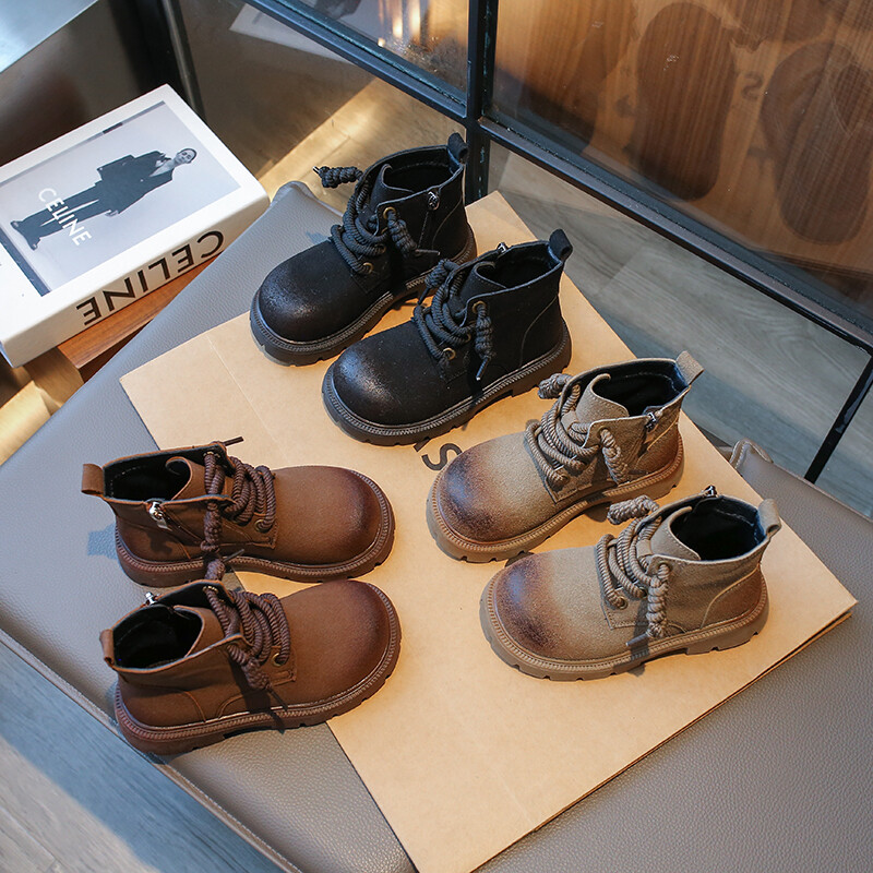 Nove kratke čizme za dječake Svestrane mekane prozračne dječje modne čizme za djevojčice gležnjače Cool Britanski stil Retro dječje čizme 2023. Slatke