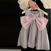 Φόρεμα κοριτσάκι με φιόγκο Κορεατικά παιδικά ρούχα καλοκαιρινά Νέο αμάνικο φόρεμα για κορίτσι γλυκό φόρεμα πριγκίπισσας