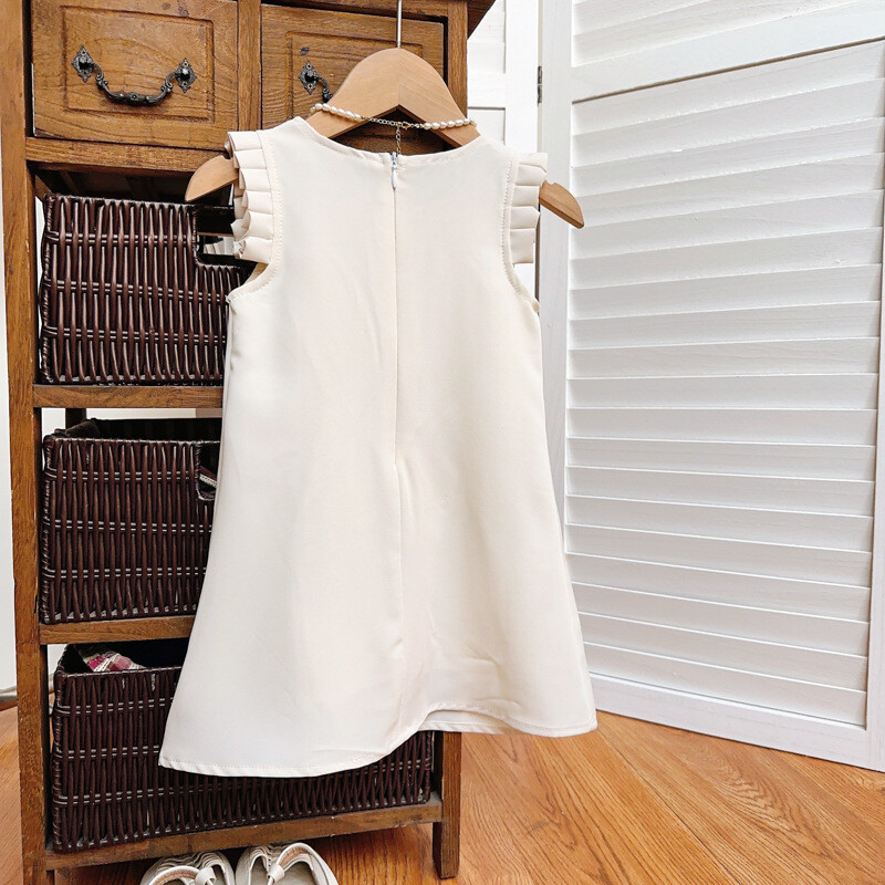 Рокля на принцеса за момичета, летни детски рокли без ръкави с цветя, модни партита за рожден ден, дрехи за малки момичета, вечерни рокли 2-7 години