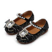 Μόδα φιόγκος με χάντρες νήπιο κορίτσι Κομψό φόρεμα Party Δερμάτινα παπούτσια για παιδιά Ανοιξιάτικα Παιδικά Flat παπούτσια 1 2 3 4 5 6 7 8 9 10 Years