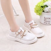 Φθινοπωρινή Μόδα Πέρλες Αλυσίδα Princess Παιδικά Δερμάτινα Αθλητικά Παιδικά Σχολικά Παπούτσια για κορίτσι Μαύρο Μπεζ 3 4 5 6 7 8 9 10 12 Χρόνια