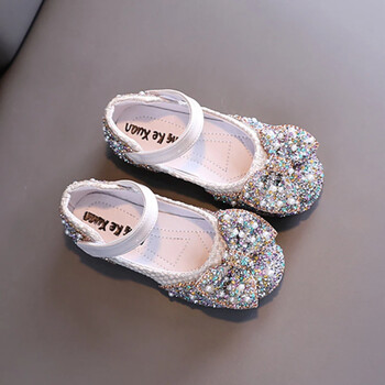 Παιδικά δερμάτινα παπούτσια Rhinestone Bowknot Princess παπούτσια για κορίτσια Μόδα Άνοιξη Φθινόπωρο Παιδικά φλατ Mary Jane Παπούτσια για πάρτι