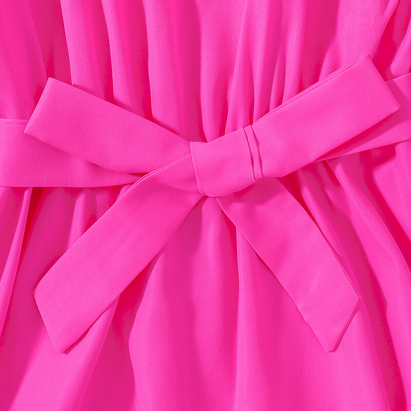 Fete de vară drăguță, elegantă, rece și respirabilă, rochie cu centură cu un singur umăr