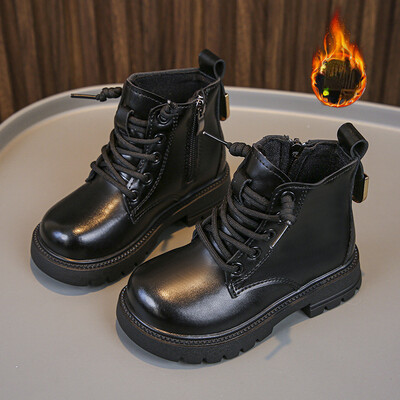 Poiste soojad poolsaapad 2023. aasta sügis- ja kevadsaapad, uued tüdrukud Retro Britain Stiilis Moodsad Laste Catwalk-saapad Klassikalised PU-st Drop Shipping