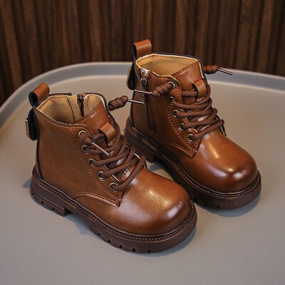 Poiste soojad poolsaapad 2023. aasta sügis- ja kevadsaapad, uued tüdrukud Retro Britain Stiilis Moodsad Laste Catwalk-saapad Klassikalised PU-st Drop Shipping