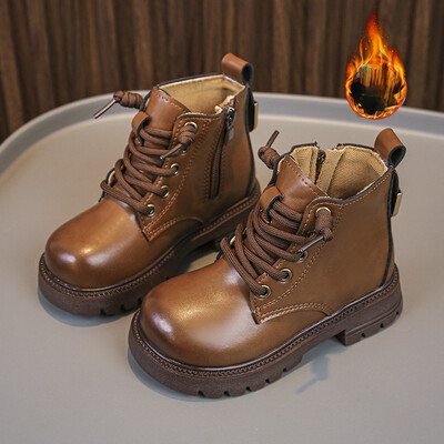 Poiste soojad poolsaapad 2023. aasta sügis- ja kevadsaapad, uued tüdrukud Retro Britain Stiilis Moodsad Laste Catwalk-saapad Klassikalised PU-st Drop Shipping