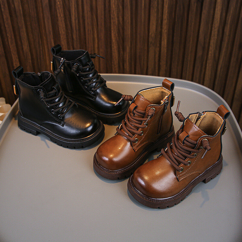 Poiste soojad poolsaapad 2023. aasta sügis- ja kevadsaapad, uued tüdrukud Retro Britain Stiilis Moodsad Laste Catwalk-saapad Klassikalised PU-st Drop Shipping