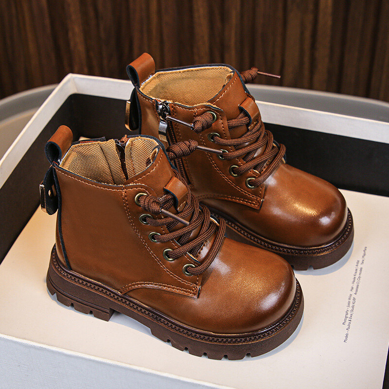 Poiste soojad poolsaapad 2023. aasta sügis- ja kevadsaapad, uued tüdrukud Retro Britain Stiilis Moodsad Laste Catwalk-saapad Klassikalised PU-st Drop Shipping