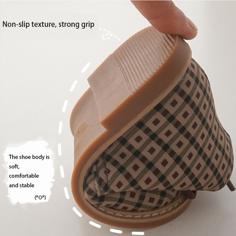 Briti stiilis laste poolsaapad 2022 sügis Oxfordi riidest poistele ja tüdrukutele retro ruudulised lühikesed saapad