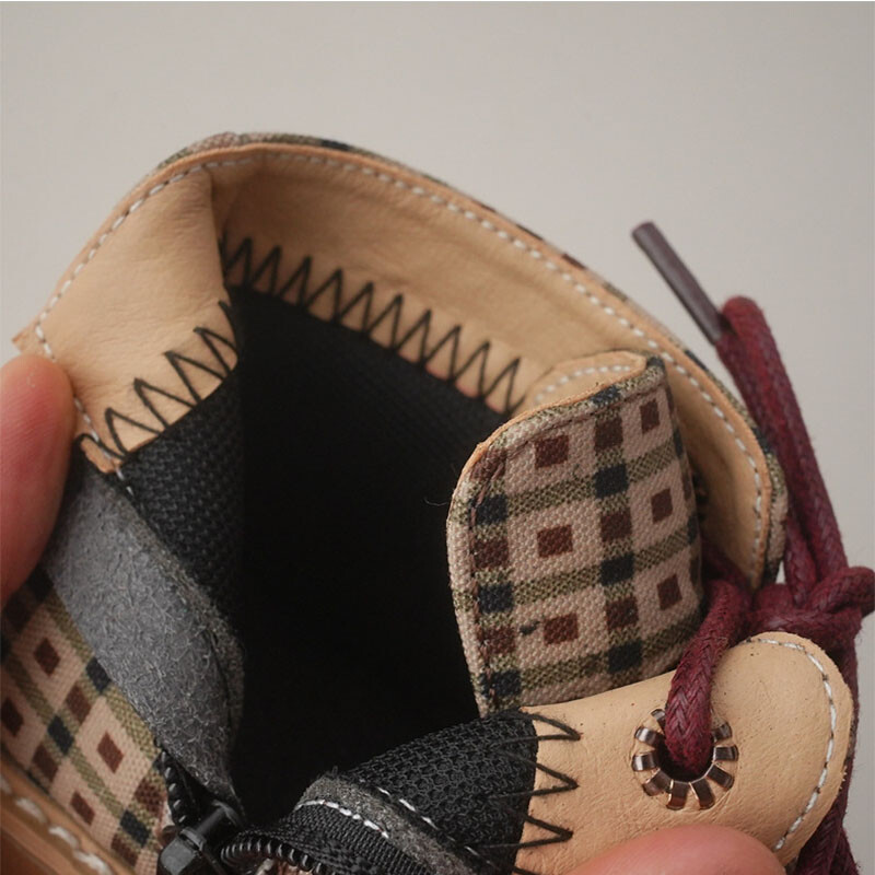 Briti stiilis laste poolsaapad 2022 sügis Oxfordi riidest poistele ja tüdrukutele retro ruudulised lühikesed saapad