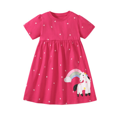 Jumping Meters 2-7 ετών Summer Princess Baby Girls Dresses Dots παγωτό απλικέ πάρτι γενεθλίων Παιδικά κοντομάνικα φορέματα