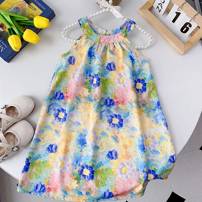 Menoea Summer Floral Print Lolita Παιδικά Ρούχα Γλυκό Φόρεμα Κοριτσίστικα Κομψό Παιδικό Εφηβικό Πάρτυ Princess Sundress 2 7 ετών