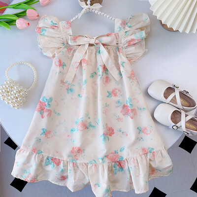 Menoea Summer Floral Print Lolita Παιδικά Ρούχα Γλυκό Φόρεμα Κοριτσίστικα Κομψό Παιδικό Εφηβικό Πάρτυ Princess Sundress 2 7 ετών
