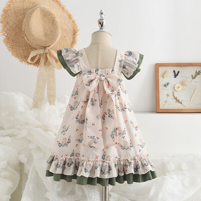 Menoea Summer Floral Print Lolita Παιδικά Ρούχα Γλυκό Φόρεμα Κοριτσίστικα Κομψό Παιδικό Εφηβικό Πάρτυ Princess Sundress 2 7 ετών