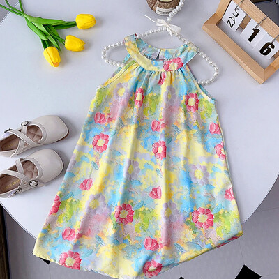Menoea Summer Floral Print Lolita Παιδικά Ρούχα Γλυκό Φόρεμα Κοριτσίστικα Κομψό Παιδικό Εφηβικό Πάρτυ Princess Sundress 2 7 ετών