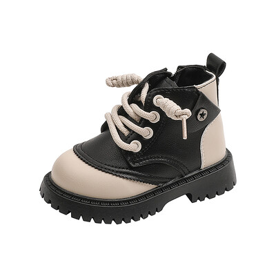 Παιδικά φθινοπωρινά μποτάκια Πλατφόρμα ματ συνονθύλευμα φερμουάρ Παιδική κοντή μπότα Pu δερμάτινη εύκαμπτη τριών χρωμάτων 21-30 για αγόρια κορίτσια