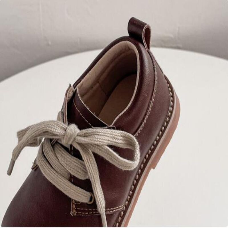 2024 Toamnă Iarnă Noi Cizme Copii Băieți Fete Cizme scurte Pantofi din piele la modă pentru copii mici Cizme cu fundul moale în stil Anglia 21-33