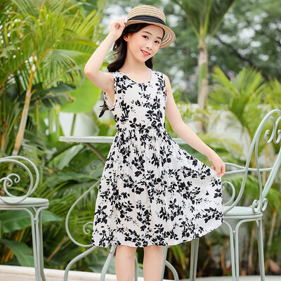 Uued suvised lastekleidid Boheemlas stiilis rannakleidid tüdrukutele Lilleprintidega väikelaste tüdrukute kleidid 2-11T Lastele pikad kleidid