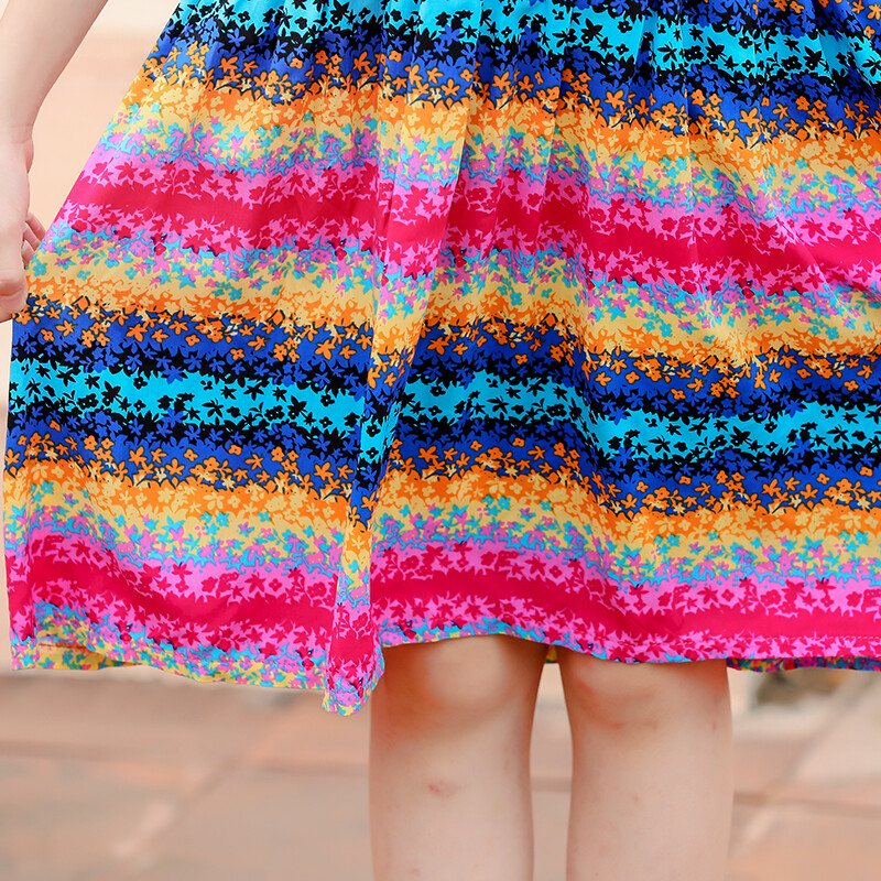 Uued suvised lastekleidid Boheemlas stiilis rannakleidid tüdrukutele Lilleprintidega väikelaste tüdrukute kleidid 2-11T Lastele pikad kleidid