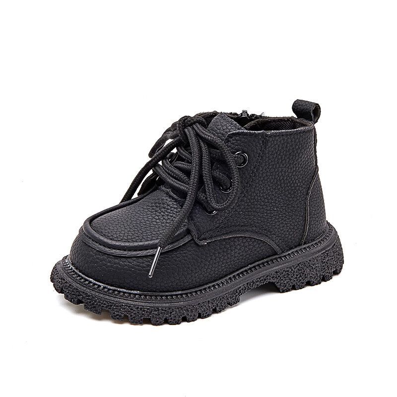 Sügis Uued Laste Ühekordsed Nahast Saapad Beebile Armsad Mullavärvi Lühikesed Saapad Poistele Lahedad Pehmed Kingad Tüdrukutele Moodsad Pitsidisainid Saapad