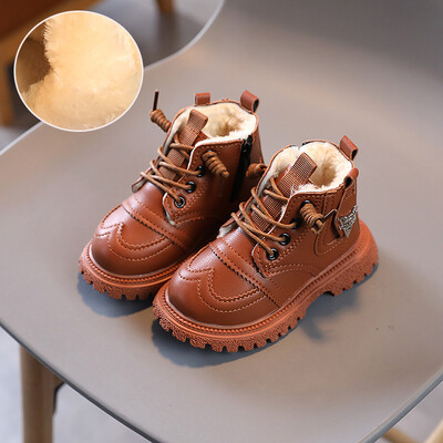 ΠΑΙΔΙΚΑ Μόδα Μποτάκια με Γούνα 1-6 Χρόνια Φθινόπωρο Χειμώνας Αγόρια Κορίτσια Δερμάτινα Snow Μποτάκια Παιδικά Παπούτσια Αθλητικά 21-30