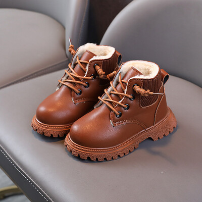 2024 Zimné plyšové podšívky Detské módne snehové čižmy s bočným zipsom, protišmykové, mäkké dno, Martins čižmy pre bábätká, batoľatá, chlapci, dievčatá, topánky