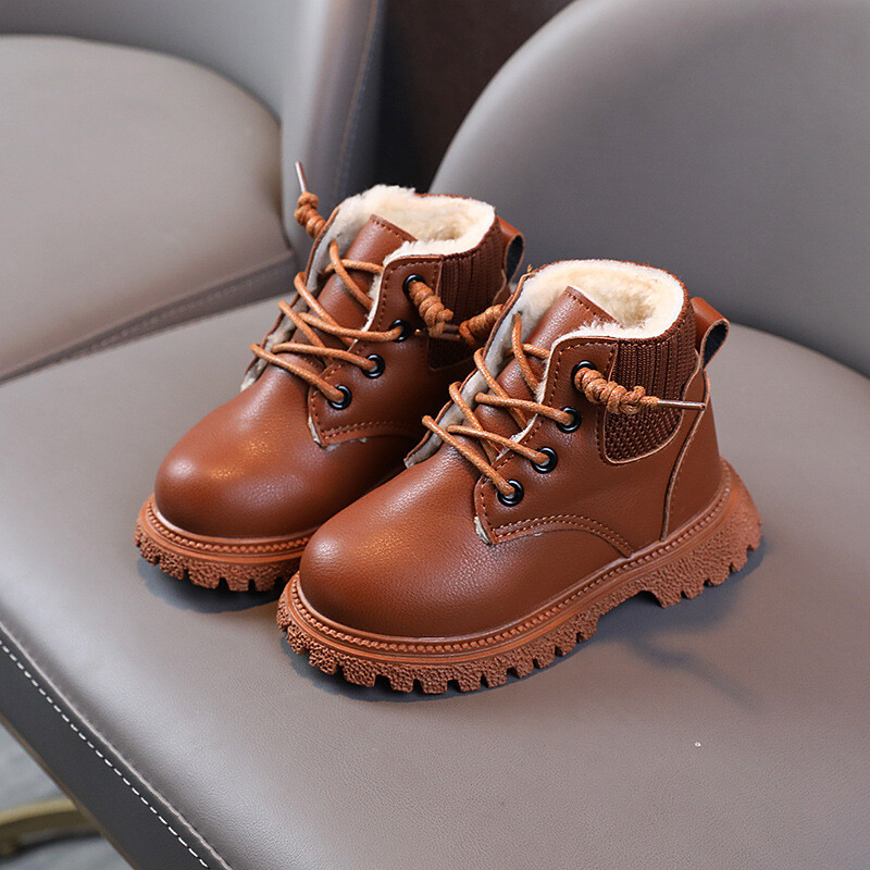 2024 Zimné plyšové podšívky Detské módne snehové čižmy s bočným zipsom, protišmykové, mäkké dno, Martins čižmy pre bábätká, batoľatá, chlapci, dievčatá, topánky