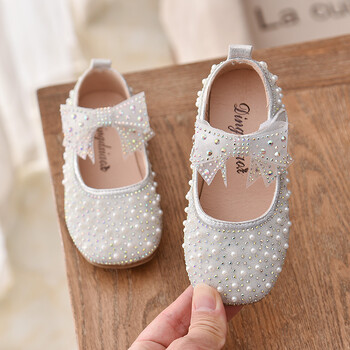 Princess Shoes For Baby Girls Party Dress Παιδικά φθινοπωρινά παπούτσια Φιόγκος Rhinestone Δερμάτινο παιδικό παπούτσι 1 2 3 4 5 6 ετών