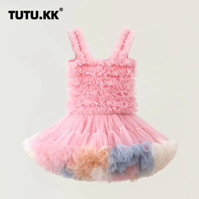 Tüdrukute Tutu kleit tüdrukutele Beebi ballileit Printsess Party Vestido Vabaaja volangidega mullifotograafia kleidid Lasteriided