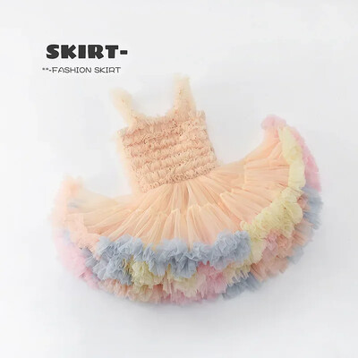 Tüdrukute Tutu kleit tüdrukutele Beebi ballileit Printsess Party Vestido Vabaaja volangidega mullifotograafia kleidid Lasteriided