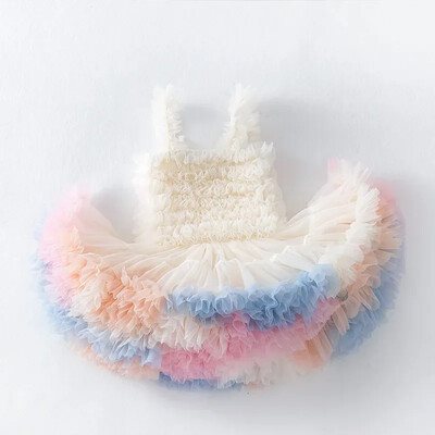 Tüdrukute Tutu kleit tüdrukutele Beebi ballileit Printsess Party Vestido Vabaaja volangidega mullifotograafia kleidid Lasteriided