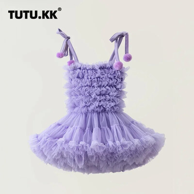 Tüdrukute Tutu kleit tüdrukutele Beebi ballileit Printsess Party Vestido Vabaaja volangidega mullifotograafia kleidid Lasteriided