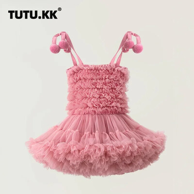 Tüdrukute Tutu kleit tüdrukutele Beebi ballileit Printsess Party Vestido Vabaaja volangidega mullifotograafia kleidid Lasteriided