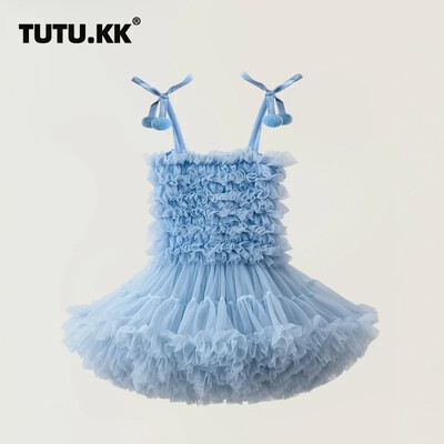 Tüdrukute Tutu kleit tüdrukutele Beebi ballileit Printsess Party Vestido Vabaaja volangidega mullifotograafia kleidid Lasteriided