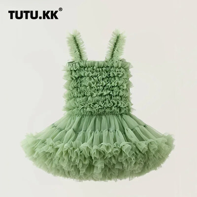 Tüdrukute Tutu kleit tüdrukutele Beebi ballileit Printsess Party Vestido Vabaaja volangidega mullifotograafia kleidid Lasteriided