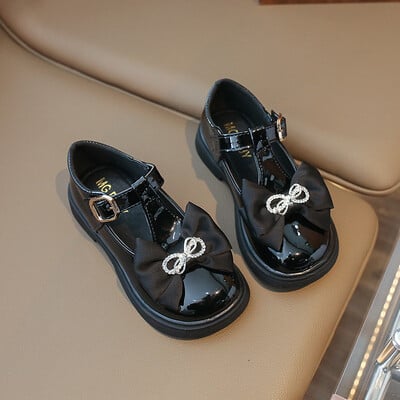 Pantofi Mici din Piele Fete Noua Primavara si Toamna Pantofi Lefu Talpa Moale Copii, Pantofi Printesa Fata Mare