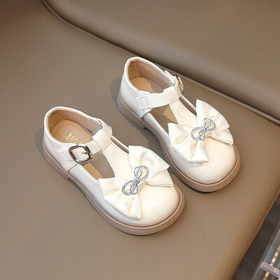 Pantofi Mici din Piele Fete Noua Primavara si Toamna Pantofi Lefu Talpa Moale Copii, Pantofi Printesa Fata Mare