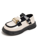 Kožne cipele u engleskom stilu za djevojčice, jesen 2023., crne kožne cipele za djevojčice, dječje jednostruke cipele s mekanim potplatom, cipele za princezu