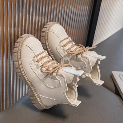 Lastejalatsid Uued 2024. aasta moodsad nahast mugavad laste lühikesed saapad Sügistalv Poistele Sport Jooksvad Tüdrukutele Vabaaja lumesaapad