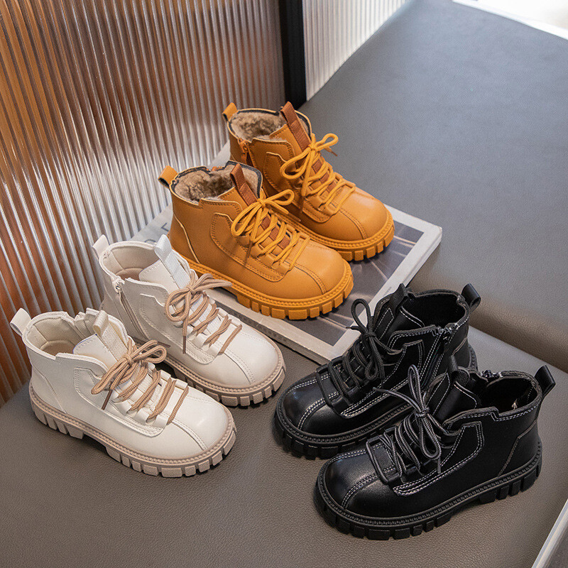Lastejalatsid Uued 2024. aasta moodsad nahast mugavad laste lühikesed saapad Sügistalv Poistele Sport Jooksvad Tüdrukutele Vabaaja lumesaapad