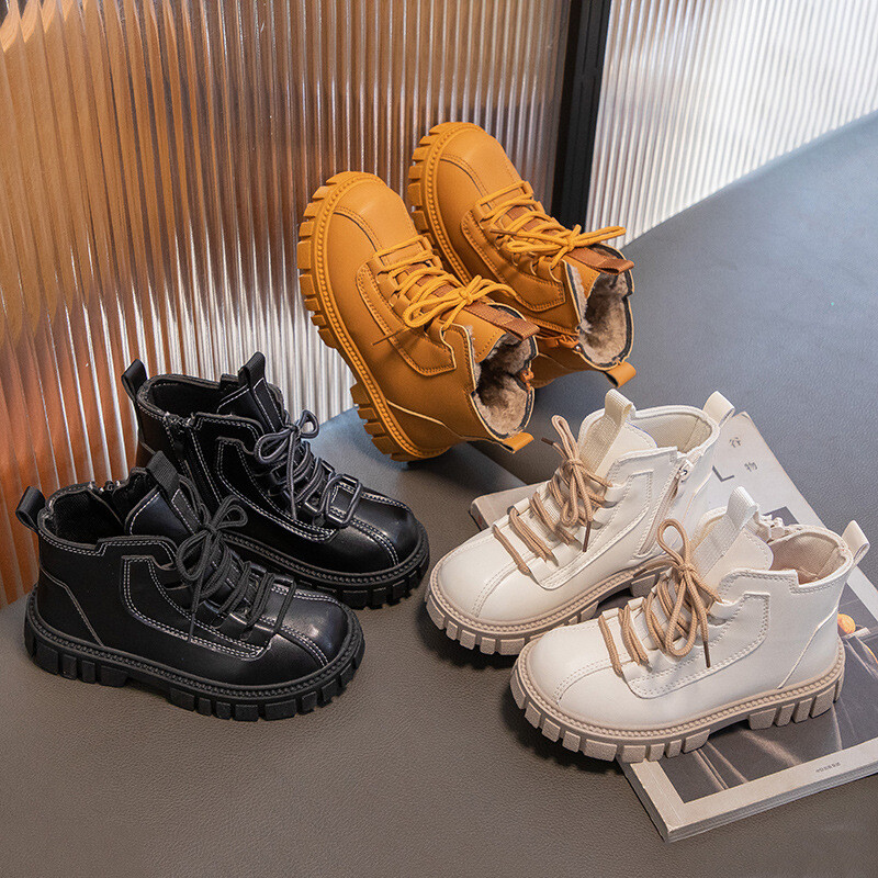 Lastejalatsid Uued 2024. aasta moodsad nahast mugavad laste lühikesed saapad Sügistalv Poistele Sport Jooksvad Tüdrukutele Vabaaja lumesaapad