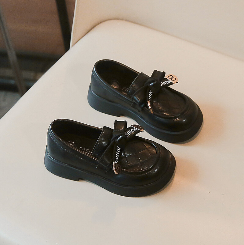 Есенни кожени обувки за момичета с възел на пеперуда Комплект противоплъзгащи крака Комплект обувки за момичета на открито от PU кожени обувки с кръгли пръсти Sandalias De Mujer