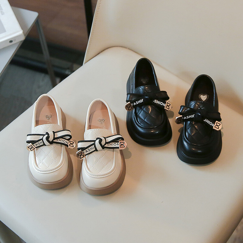 Есенни кожени обувки за момичета с възел на пеперуда Комплект противоплъзгащи крака Комплект обувки за момичета на открито от PU кожени обувки с кръгли пръсти Sandalias De Mujer