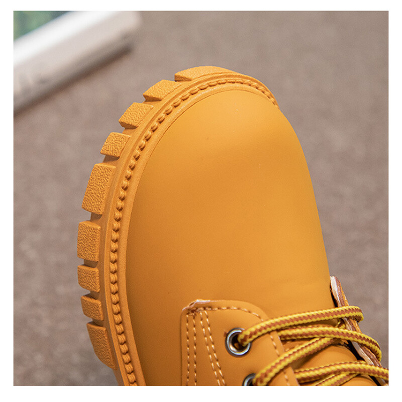 Cizme de iarnă pentru copii Pantofi din piele Modă Cizme scurte calde pentru copii Moda Anti-alunecare Băieți Pantofi studenți Cizme scurte în aer liber