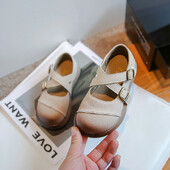 Kožna cipela za djevojčice Patchwork Jednostavne dječje ravne cipele s mekim potplatom Dječja modna školska obuća za hodanje Kauzalne svestrane cipele s kukom