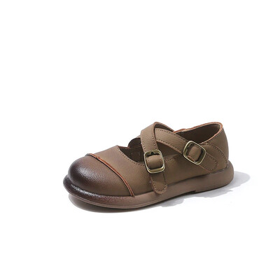 Kožna cipela za djevojčice Patchwork Jednostavne dječje ravne cipele s mekim potplatom Dječja modna školska obuća za hodanje Kauzalne svestrane cipele s kukom