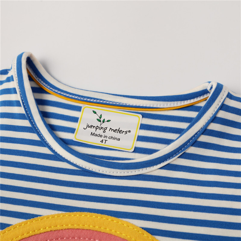 Jumping Meters 2-7T Haljine za bebe princeze s aplikacijom u duginim bojama Slatke tutu haljine za djevojke s pamučnim prugama Dječja haljina za djevojčice