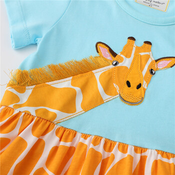 Jumping Meters Princess Baby Dresses with Giraffe Applique Χαριτωμένο καλοκαιρινό φόρεμα πάρτι για κορίτσια Μόδα παιδικά ρούχα Καυτές πωλήσεις